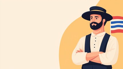 Vibrant cultural celebration international costumes showcase in costa rica - digital illustration