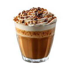 Pumpkin Spice Latte with Whipped Cream Isolated on Transparent Background