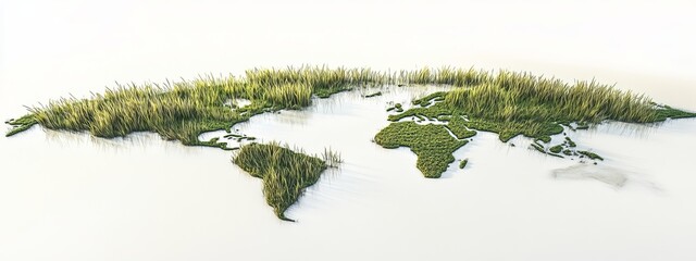 Fototapeta premium Global Salt Marsh Distribution with Marsh Grasses Photography