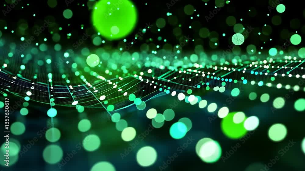 Poster visual representation of technology and data in a dynamic format generative ai