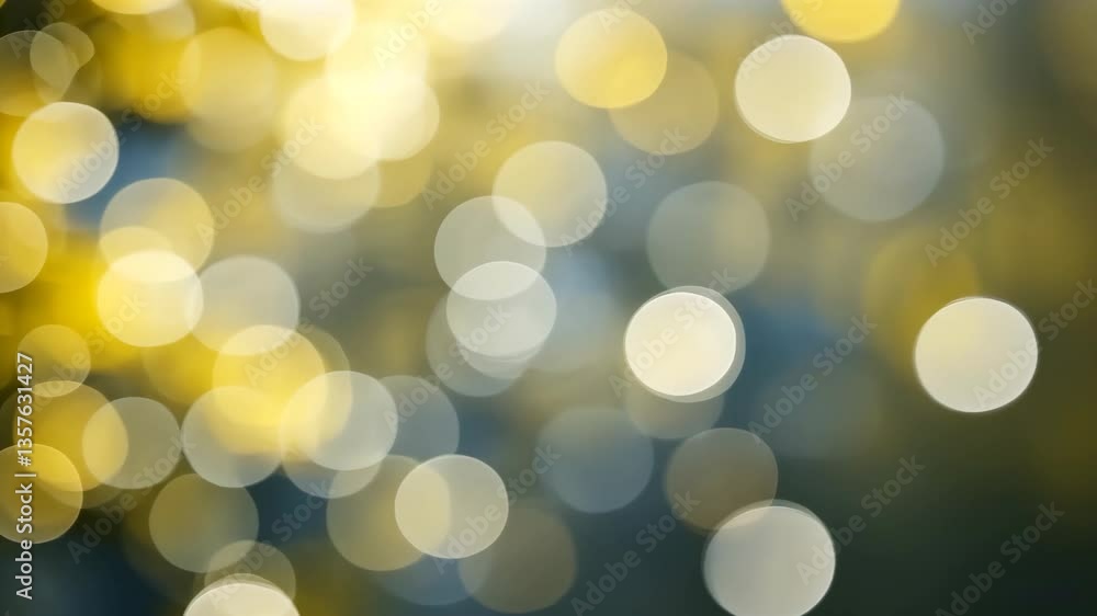 Poster abstract bokeh lights with golden and white circular shapes on a blurred background