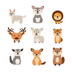 Obraz premium Australian Wildlife Collection – Cute Cartoon Animals from Australia