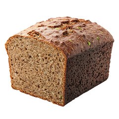 A Hearty Loaf of Spelt Bread with a Dense Crumb Isolated on Transparent Background