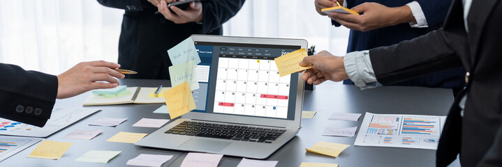 Calendar on computer software application for brisk schedule planning for personal organizer and...