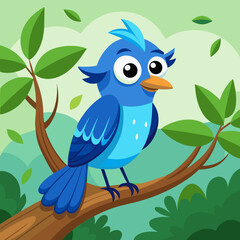 blue bird on a branch