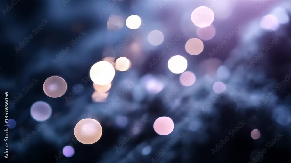 Poster abstract cloudscape with bokeh particles and a dreamy ethereal atmosphere