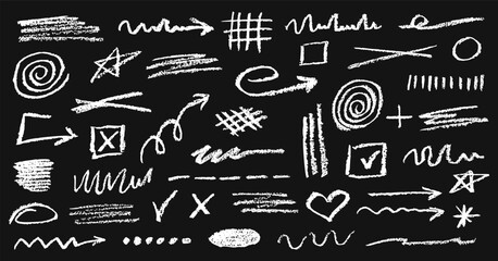 Pencil underlines, crayon scribble brush, line and shape. Crayon scribble line and stroke. Crayon elements in grunge style