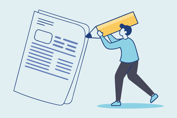 Highlight important note, serious essential word in highlight circle or underline, marked critical, vital or significant, spotlight attention concept, businessman highlight pen circle important note.