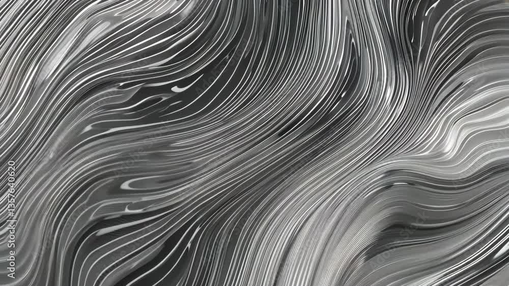 Aufkleber abstract digital artwork with flowing gray and white lines creating motion and depth