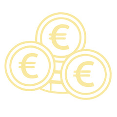 Obraz premium Icon of Euro Coins Stacked, Icon Vector, Icon Element, Vector Element