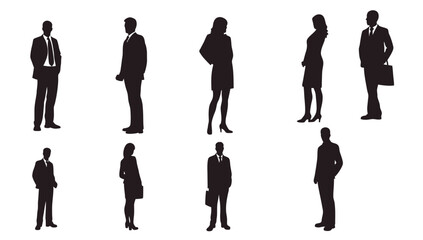 set-of-silhouettes-of-business-professional-attire