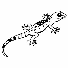 Fototapeta premium Gecko Illustration: a detailed and stylized illustration of a gecko in black and white. perfect for educational materials, and graphic design projects.
