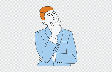 Businessman vector art Isolated on transparent background and editable stroke
