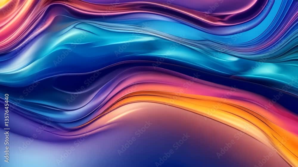 Poster abstract fluid wave design featuring gradient colors and dynamic motion for background