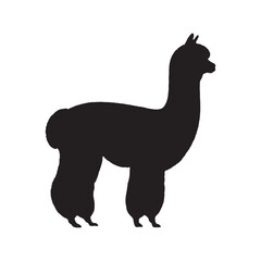 Alpaca Silhouette Vector - Iconic and Traditional Farm Animal Artwork for Agriculture Themes - Alpaca Vector - Alpaca Icon - Alpaca Illustration

