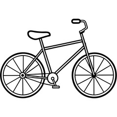 The Essence of Two Wheels: A simple yet iconic line art representation of a classic bicycle, inviting viewers to experience the joy of riding.