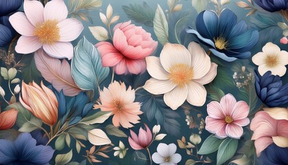 Obraz premium watercolor flowers background
