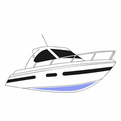 Sleek Yacht on the Horizon: A modern yacht slices through the waves, its streamlined design a testament to luxury and adventure on the open water, beckoning explorers to discover the sea.
