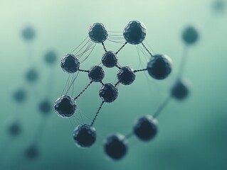 Obraz premium Networked Spheres with Abstract Background.