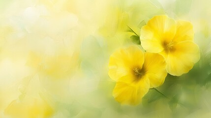 Fototapeta premium Dreamy yellow flowers in soft focus, a sunlit nature scene for backgrounds and wallpapers