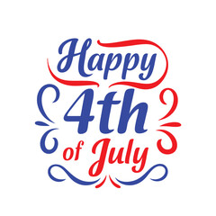 4th of July Typography Vector Art | Patriotic T-Shirt Text Illustration Design