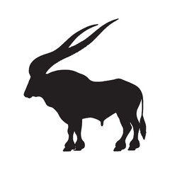 Ankole Watusi Silhouette Vector - Majestic and Timeless Cattle Graphic for Outdoor and Nature Designs - Ankole Watusi Vector - Ankole Watusi Icon - Ankole Watusi Illustration

