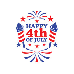 4th of July Typography Vector Art | Patriotic T-Shirt Text Illustration Design