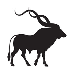 Ankole Watusi Silhouette Vector - Powerful and Unique Cattle Graphic for Logos and Branding - Ankole Watusi Vector - Ankole Watusi Icon - Ankole Watusi Illustration

