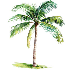 
Watercolor palm tree, vector illustration isolated on a white background, png