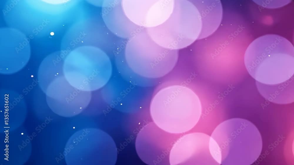 Poster abstract gradient background with blue and pink bokeh lights and soft white particles
