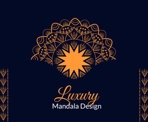 Circular pattern in the form of a mandala. Ornamental mandala with golden color arabesque floral pattern islamic east style Meditation element for India yoga. Ornament for decorating a greeting. 