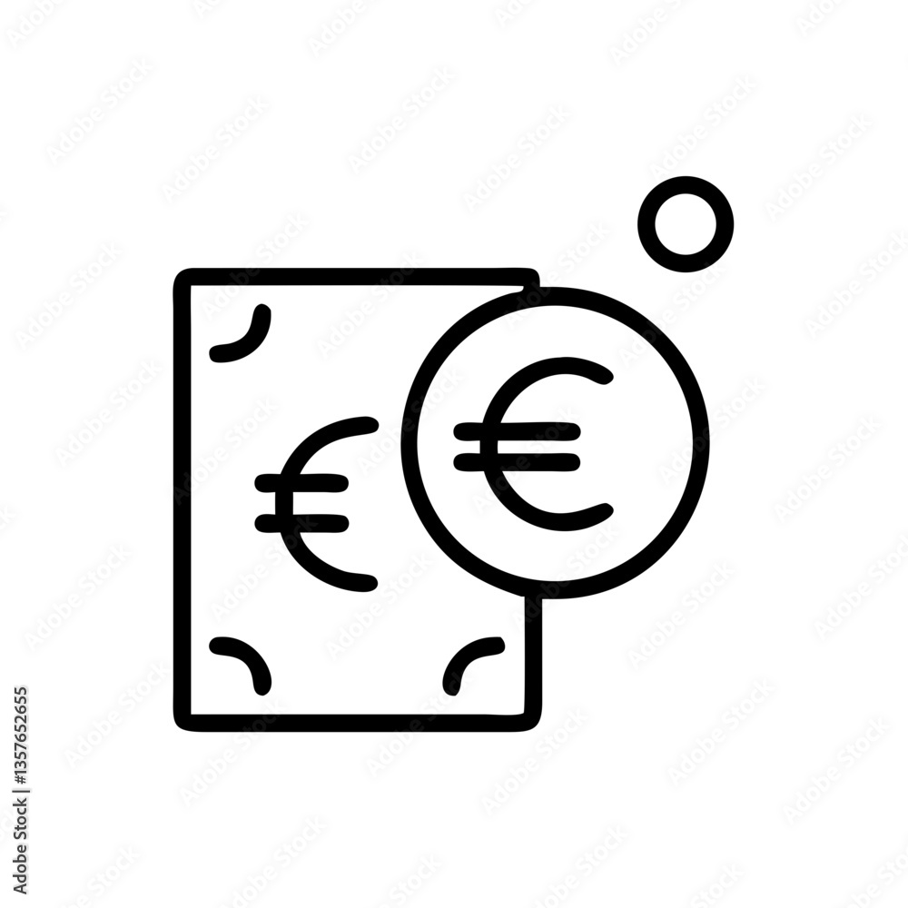 Poster currency symbols representing money transactions in minimal style