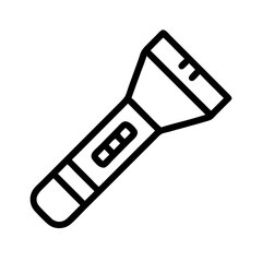 Outline of a flashlight on a white background  