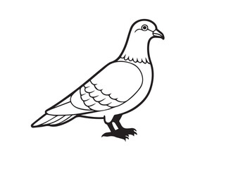 Fototapeta premium Pigeon bird silhouette vector illustration Design