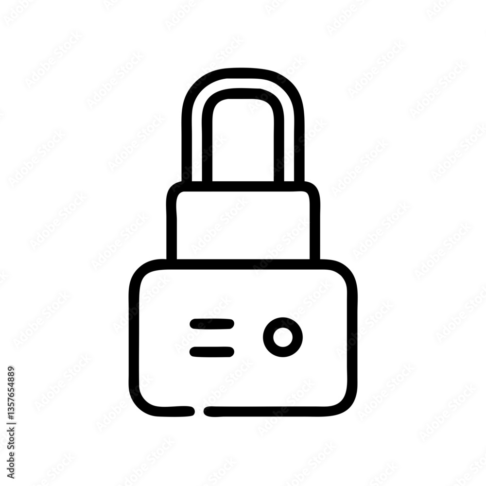 Poster minimalist padlock icon representing security and protection