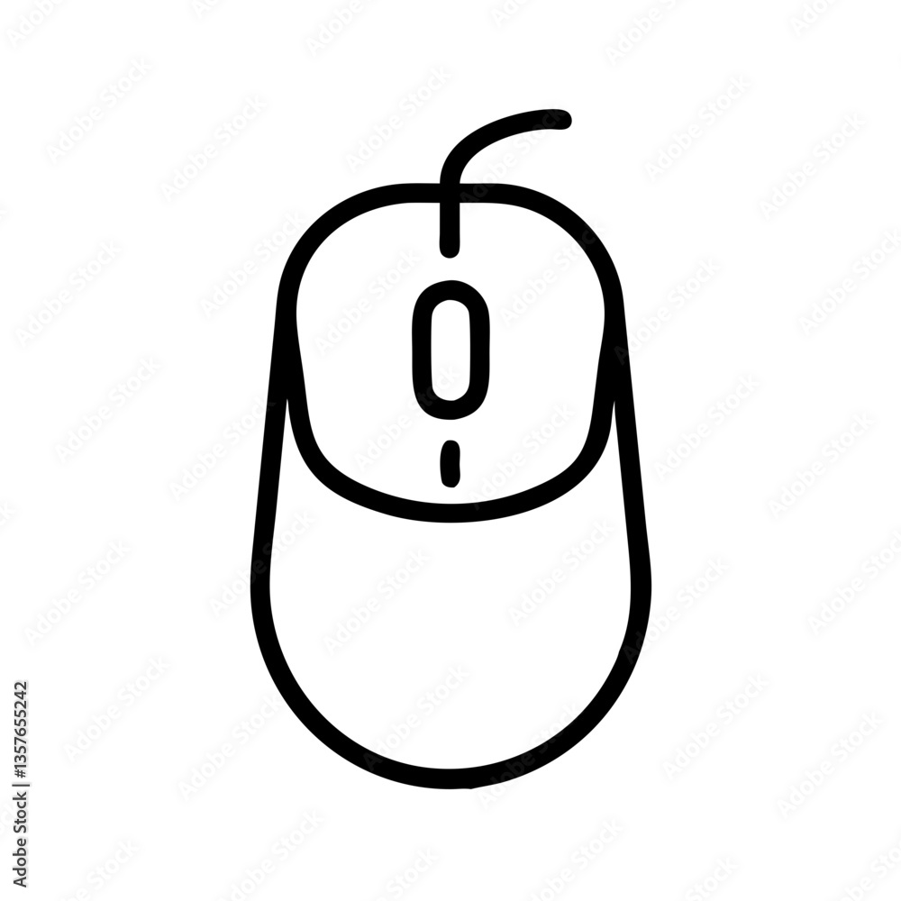 Poster computer mouse icon in minimalistic style on white background