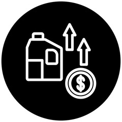 Oil Price Increase Icon Style
