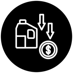 Oil Price Decrease Icon Style