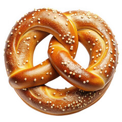 Freshly baked soft pretzel topped with coarse salt, golden brown and inviting, perfect for snacking...
