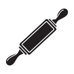 Classic Wooden Rolling Pin Silhouette for Baking and Cooking Needs
