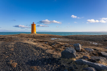 Iconic lighthouse in iceland