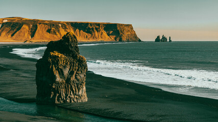 Beautiful and cold day in Dyrholaey peninsula in Iceland