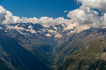 Mountains over the town of Cogne, near Gran Paradiso National Park