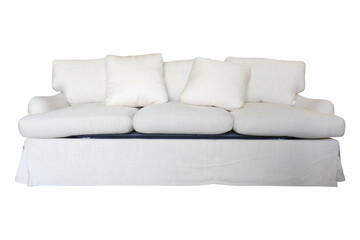 sofa isolated on white   Blanca 3 Seater Birch Wood Sofa | Temple & Webster
