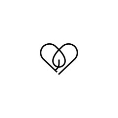 Heart flat vector icons. Ecology flat vector sign
