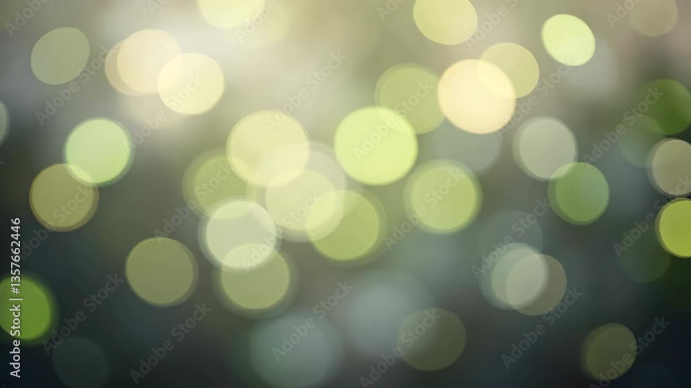 Aufkleber blurred abstract background of green and yellow bokeh circles creating soft focus light effects