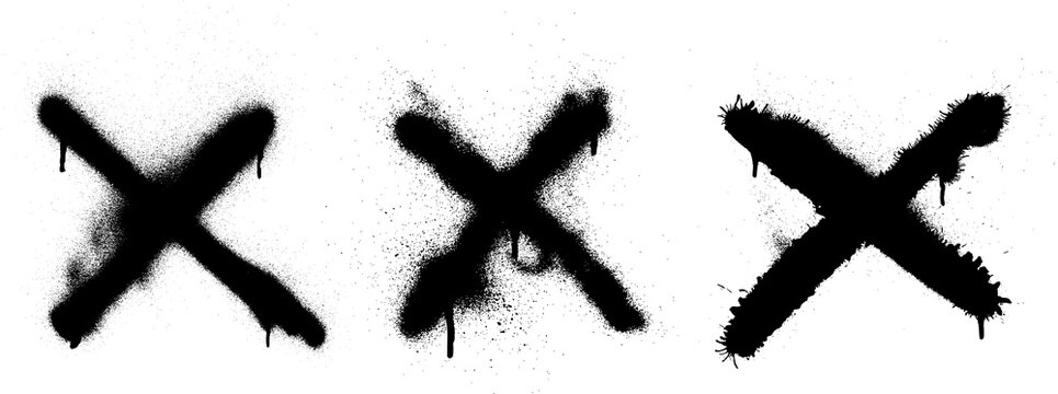 X Cross Spray Paint Stroke PNG Transparent