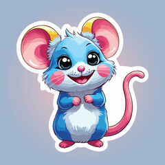 "Happy Pet Mouse Vector Art"