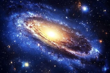 Obraz premium Stunning spiral galaxy with bright core and starry background in deep space