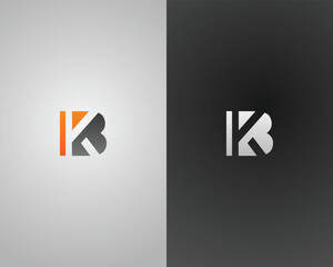 Letter KB  initial logo monogram design vector template.